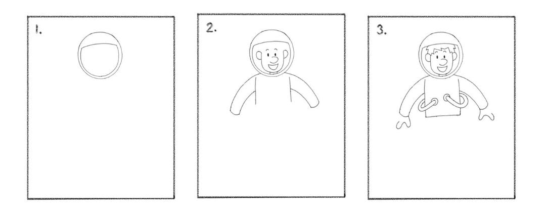 Dessin Astronaute Lune Partie 1