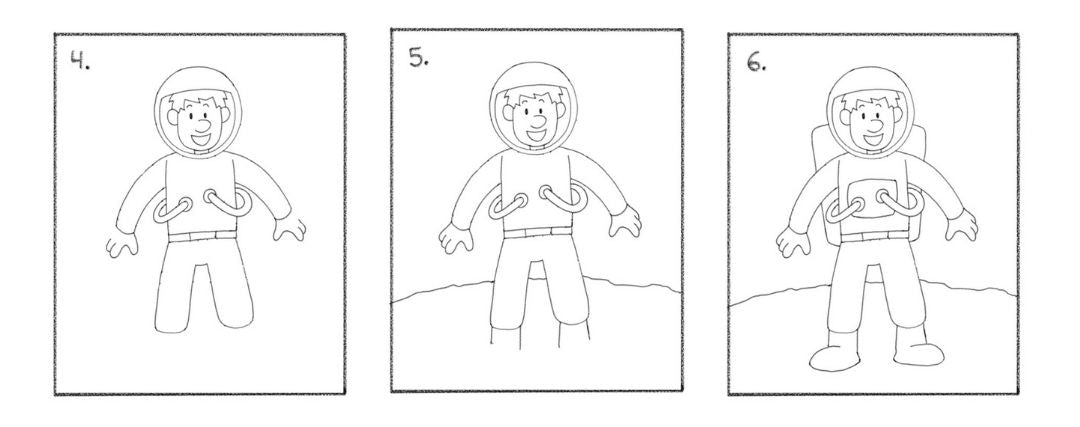 Dessin Astronaute Lune Partie 2