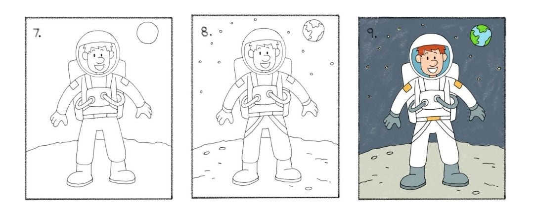 Dessin Astronaute Lune Partie 3