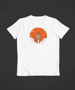 T Shirt Fusée Mars blanc