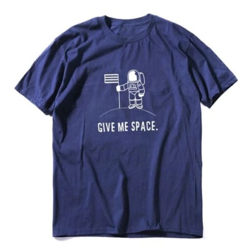 t shirt give me space bleu