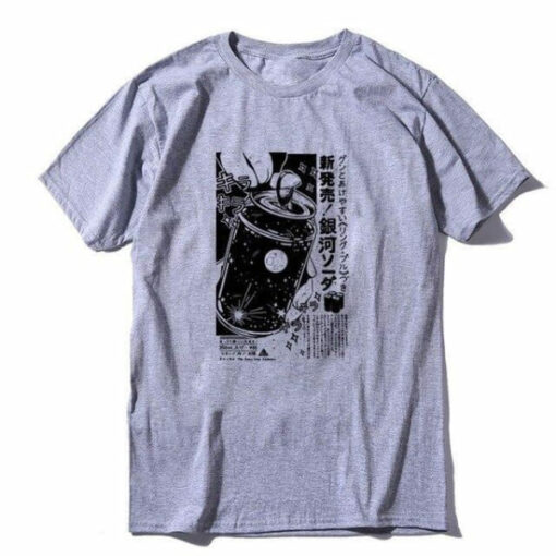 t shirt space anime gris