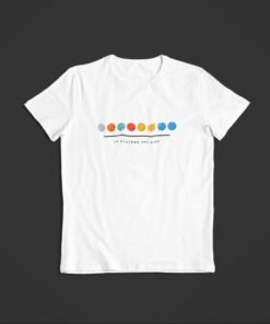 t shirt systeme solaire planete blanc