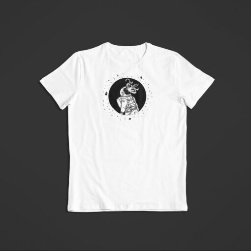 T Shirt Astronaute Alien blanc