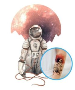 Tatouage Éphémère Astronaute Planète